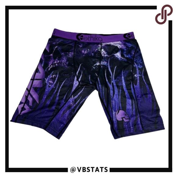 Ethika Large Purple and Black Graphic Design Boxer Briefs - Picture 1 of 5